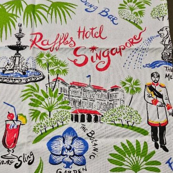 RAFFLES HOTEL Singapore Souvenir Apron & Tea Towel/Dish Towel - FRAGONARD - Picture 9 of 11